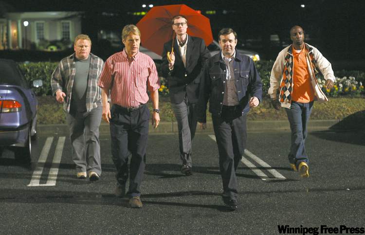 NEW LINE CINEMA
Bad boys: from left, Larry Joe Campbell as Hog-Head, Wilson as Rick, Stephen Merchant as Gary, Sudeikis as Fred and JB Smoove as Flats.