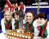 FRANK GUNN / THE CANADIAN PRESS
From left, Saskatchewan’s Amber Holland, Kim Schneider, Tammy Schneider and Heather Kalenchuk pose with the Scotties Tournament of Hearts trophy after defeating Jennifer Jones Sunday in Charlottetown.