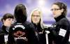 BOB STRONG / REUTERS
Team Canada’s Heather Kalenchuk (from left), Kim Schneider, skip Amber Holland and Tammy Schneider lost two games Sunday but remain in the hunt for top spot.