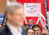 ADRIAN WYLD / THE CANADIAN PRESS
A Conservative backer shows her support as Prime Minister Stephen Harper speaks to the party faithful in Winnipeg Tuesday.