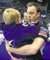 jonathan hayward / the canadian press
Scotland skip Tom Brewster celebrates his victory over Norway with son Ethan, 3, on Saturday.