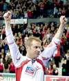 jonathan hayward / the canadian press
Team Canada skip Jeff Stoughton raises his arms in victory after winning the world men's curling championship Sunday.