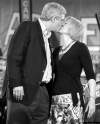 Adrian Wyld / The Canadian Press
Stephen Harper and wife Laureen kiss following his speech to supporters during a campaign stop in Windsor, N.S., Saturday.