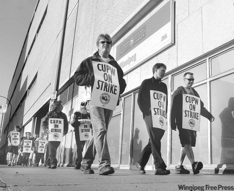 City posties first to hit picket lines Winnipeg Free Press