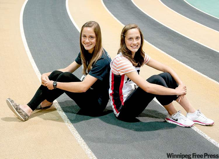 HADAS PARUSH/ winnipeg FREE PRESs
Sisler sisters Meagan (left) and Carly Paracholski will be taking their track talents to U.S. universities in September.