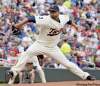 PAUL BATTAGLIA / THE ASSOCIATED PRESS
Minnesota’s Francisco Liriano flirted with a no-hitter against the Texas Rangers on Sunday. The Twins staff has a 2.02 ERA, the best in MLB.