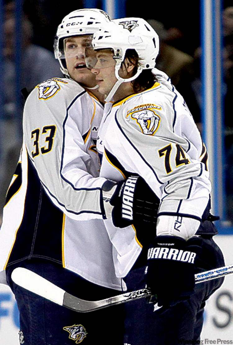 CP
David Goldman / the associated press
Nashville Predators centre Colin Wilson (left) is a former No. 7 pick.