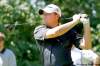 WAYNE GLOWACKI/WINNIPEG FREE PRESS Canadian Tour golfer Dustin Risdon swings in the Winnipeg Free Press Jonathan Toews and Friends Celebrity Pro-Am event Tuesday.