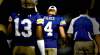 RUTH BONNEVILLE / WINNIPEG FREE PRESS
Buck Pierce walks off the field to the locker-room after the loss to the Calgary Stampeders Thursday night. He had to sit out the second half due to a quadriceps bruise he got in the first half.