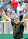 peter morrison / the associated press
Northern Ireland's Darren Clarke reacts on the 18th green after winning the British Open at Royal St. George's.