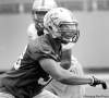 WAYNE GLOWACKI / WINNIPEG FREE PRESS
Linebacker Marcellus Bowman takes part in a drill during Bomber practice Tuesday at Canad Inns Stadium.