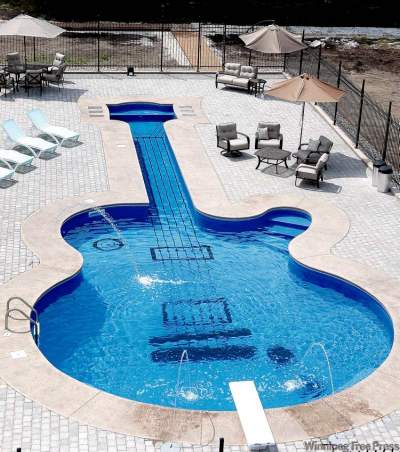 Aqua-Tech’s co-owner, Glen McGillivray, says Garry McBurney’s guitar pool is likely the most labour-intensive project the company has undertaken.