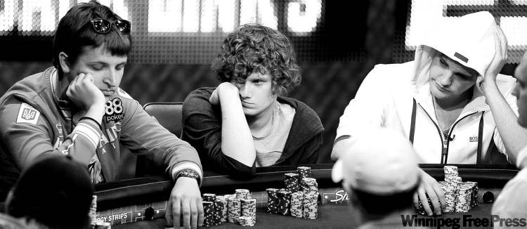 CP
isaac brekken / the associated press Archives
From left: Anton Makiievskyi, Samuel Holden and Pius Heinz compete at the World Series of Poker in July. Understanding stack sizes and playing to position can help to manage the table.