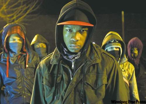 CP
Liam Daniel / Sony Screen GemsA group of mostly unknown actors, including John Boyega, centre, puts the hood in hoodies.