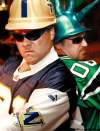 Ruth Bonneville / Winnipeg Free Press archives
Bomber fan Trevor Finch and Rider fan Scott Yaworsky attest last year to the friendly rivalry.