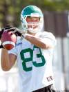DON HEALY / POSTMEDIA NEWS ARCHIVES
Saskatchewan Roughriders receiver Andy Fantuz practises at Mosaic Stadium in Regina earlier this week. It remains to be seen whether his play will match the hype surrounding his return.
