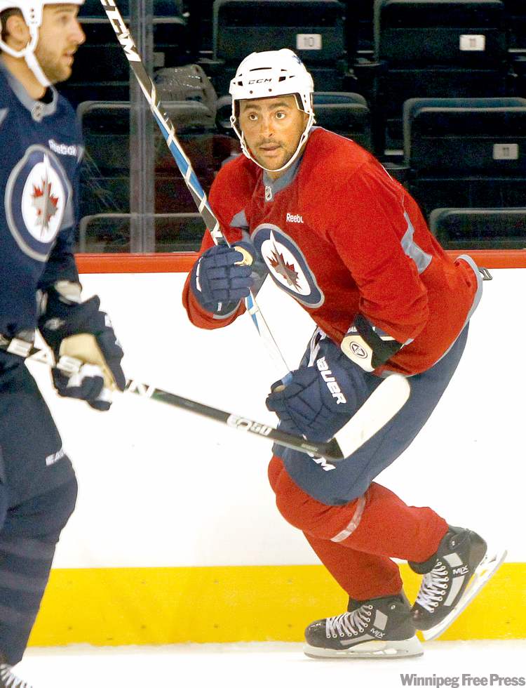 Wayne Glowacki / Winnipeg Free Press
Winnipeg Jets' Dustin Byfuglien has made coach Claude Noel take notice.