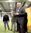 WAYNE GLOWACKI / WINNIPEG FREE PRESS
Premier Greg Selinger announces soccer-funding plan at indoor complex.