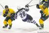 TREVOR HAGAN / WINNIPEG FREE PRESS
Winnipeg Jet Patrice Cormier is tripped up between Nashville Predators Kevin Klein and David Legwand Friday night.