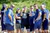 TREVOR HAGAN / WINNIPEG FREE PRESS
Coach Claude Noel (middle) and owner Mark Chipman (third from right) were active participants Wednesday.