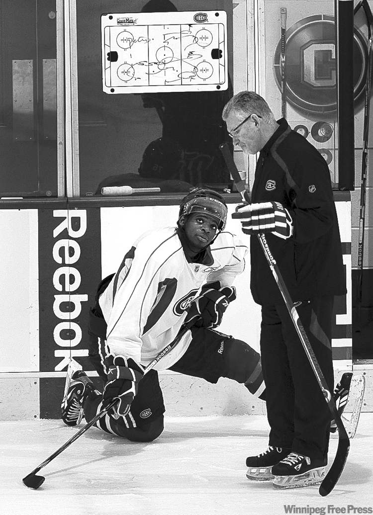CNS Montreal Gazette
Allen McInnis / postmedia news archives
Habs blue-liner P.K. Subban listens to assistant coach Perry Pearn.