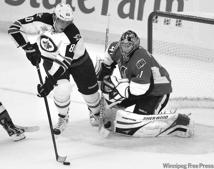 CP
Fred Chartrand / the canadian press
Winnipeg Jet Nik Antropov and his linemates Alex Burmistrov and Kyle Wellwood have been putting points on the board.