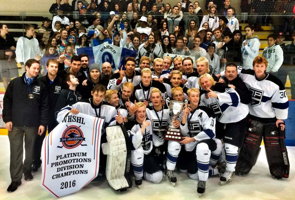 The Oak Park Raiders defeated the Vincent Massey Trojans 3-2 to win the Winnipeg High School Hockey League’s Platinum Promotions (A) Division title.