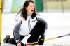 Winnipeg Free Press
BORIS MINKEVICH /  WINNIPEG FREE PRESSRenee Sonnenberg yells at her sweepers during play at the Fort Rouge Curling Club Monday.