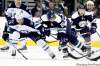 CP
Terry Gilliam / the associated press
Blue Jacket Vinny Prospal (22) controls the puck as Tanner Glass pursues.