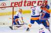 AMBER BRACKEN / THE CANADIAN PRESS
New York Islanders' goalie Jaroslav Halak (41) lets in a goal from Edmonton Oilers' Anton Lander (51), not pictured, as Ryan Pulock (6) and Matt Hendricks (23) look on during third period NHL hockey action, in Edmonton, Alta., on Sunday, Feb. 28, 2016. The Oilers won 3-1.