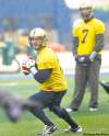 WAYNE GLOWACKI / WINNIPEG FREE PRESS 
Buck Pierce looked nimble Tuesday in his first time on the practice field since spraining his right knee on Oct. 28.