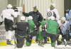 JOE BRYKSA / WINNIPEG FREE PRESSThe Jets listen as coach Claude Noel draws up a play during Monday practice. The team is buying in to Noel�s system and gaining confidence. Ondrej Pavelec (below) said life hasn�t been easy since moving here.
