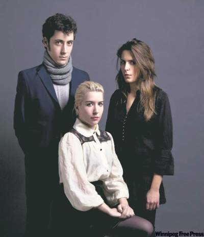 Katie Stelmanis (seated) got into the the world of electronic music as she tried to arrange her own orchestral music with a MIDI controller, before the world of electronic music got her back into classical instrumentation.