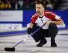 Newfoundland and Labrador skip Brad Gushue yells to his teammates as he plays Northern Ontario during playoff curling action at the Brier in Calgary, Friday, March 6, 2015. Gushue's quest for a Brier title is among the 10 Canadian sports stories to watch over the coming year.THE CANADIAN PRESS/Jeff McIntosh