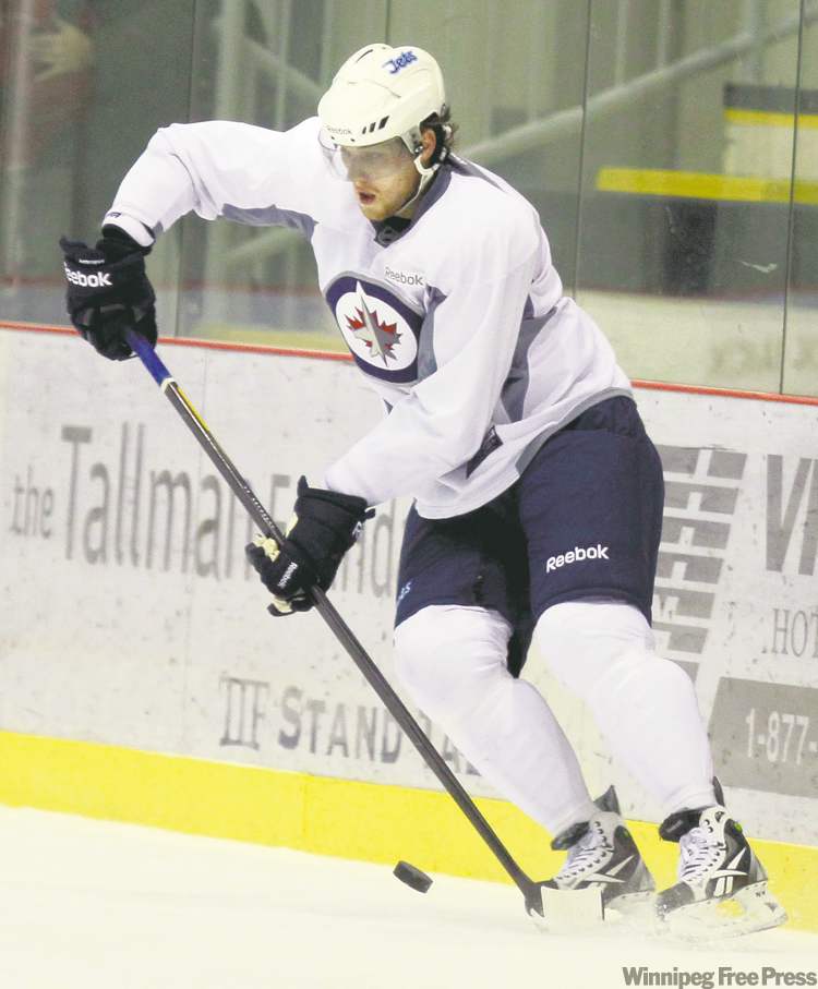 WAYNE GLOWACKI / WINNIPEG FREE PRESS
Centre Nik Antropov was skating hard Thursday and could be back in the lineup tonight.