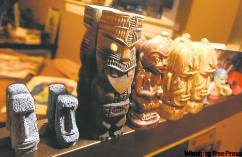 Phil Hossack / Winnipeg Free Press
Steve Ward's tiki bar memorabilia