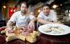 JOE BRYKSA / WINNIPEG FREE PRESS
Peasant Cookery's Tristan Foucault, left, with Charcuterie (a selection of house made sausages, pates, and terrines), and Chef de cuisine Chris Gama with Village Bay Oysters.