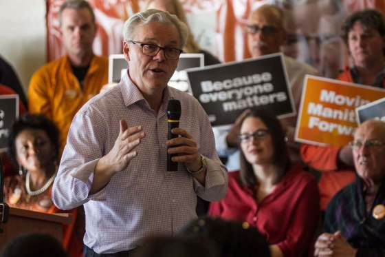 MIKE DEAL / WINNIPEG FREE PRESSPremier Greg Selinger during his NDP nomination meeting for the St. Boniface riding at the Norwood Community Centre Sunday afternoon.