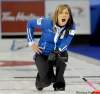 Postmedia
michael burns photoTeam World skip Eve Muirhead shouts to her front end during her opening round women�s singles match against Amber Holland of Team North America.
