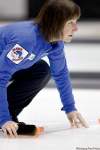 JOE BRYKSA / WINNIPEG FREE PRESSSkip Janet Harvey studies the progress of her rock during play Thursday afternoon in Portage.