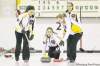 John Woods / Winnipeg Free Press
Manitoba lead Mariah Mondor, skip Shannon Birchard, second Kristin MacCuish and third Selena Kaatz work on their game at the Wildewood Curling Club.