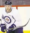 JOE BRYKSA / WINNIPEG FREE PRESS
New Winnipeg Jet Grant Clitsome practises at the MTS Centre Wednesday. He hopes to help with the transition game.