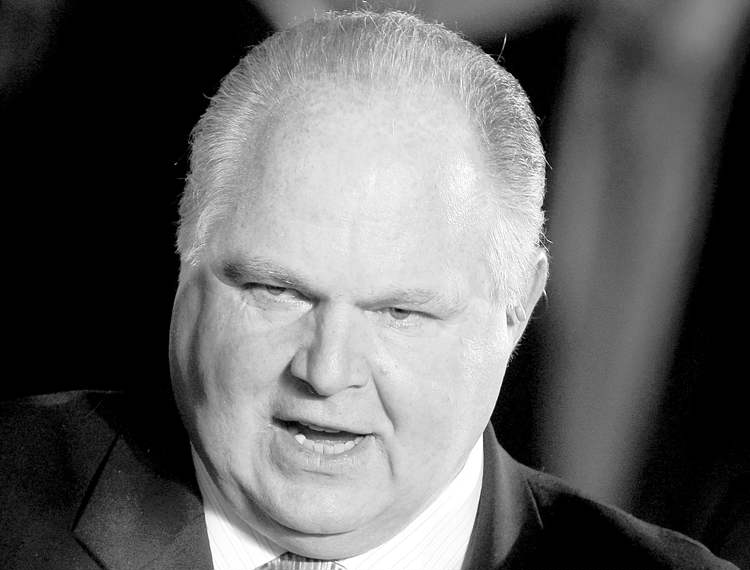 CP
Conservative talk show host Rush Limbaugh talks with guests in the East Room of the White House in Washington, Tuesday, Jan. 13, 2009, prior to a Presidential Medal of Freedom ceremony for Colombian President Alvaro Uribe, former British Prime Minister Tony Blair and former Australian Prime Minister John Howard.(AP Photo/Ron Edmonds) close cut closecut