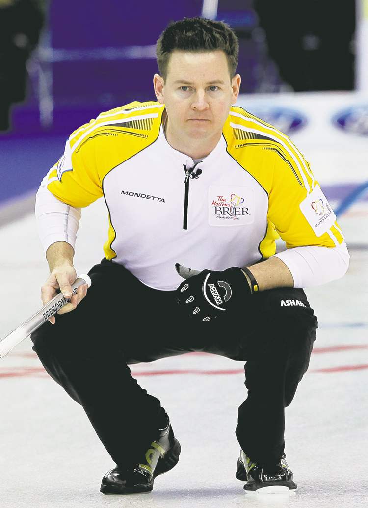CP
Jonathan Hayward / the canadian press
Manitoba skip Rob Fowler watches a shot during a win over Saskatchewan.