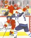 Postmedia Calgary Herald
Stuart Gradon / Postmedia News
Jet D-man Mark Stuart, levelling Calgary's Guillaume Desbiens Friday, says there are no excuses now.