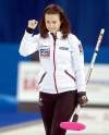 Andrew Vaughan / the canadian press
Canadian skip Heather Nedohin's fist pump tells the story of her last shot to beat the Americans 9-8 Friday.