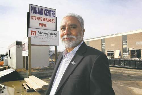 Ruth Bonneville / Winnipeg Free Press 
Amarjeet Warraich at the construction site of the Punjab Centre: 