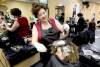 JOE BRYKSA / WINNIPEG FREE PRESS Hairstylist Irene Beer works on Marion Chorney�s hair at Chateau Studio Hair and Skin Care. Neither is impressed by the changes to old age security.