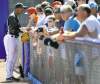 Mike Cassese / Reuters 
Toronto's speedy Anthony Gose signs autographs during Grapefruit League play earlier this season.