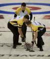 MICHAEL BURNS / CURLING CANADA
Clockwise from top, Manitoba skip Mike McEwen, lead Denni Neufeld and second Matt Wozniak.